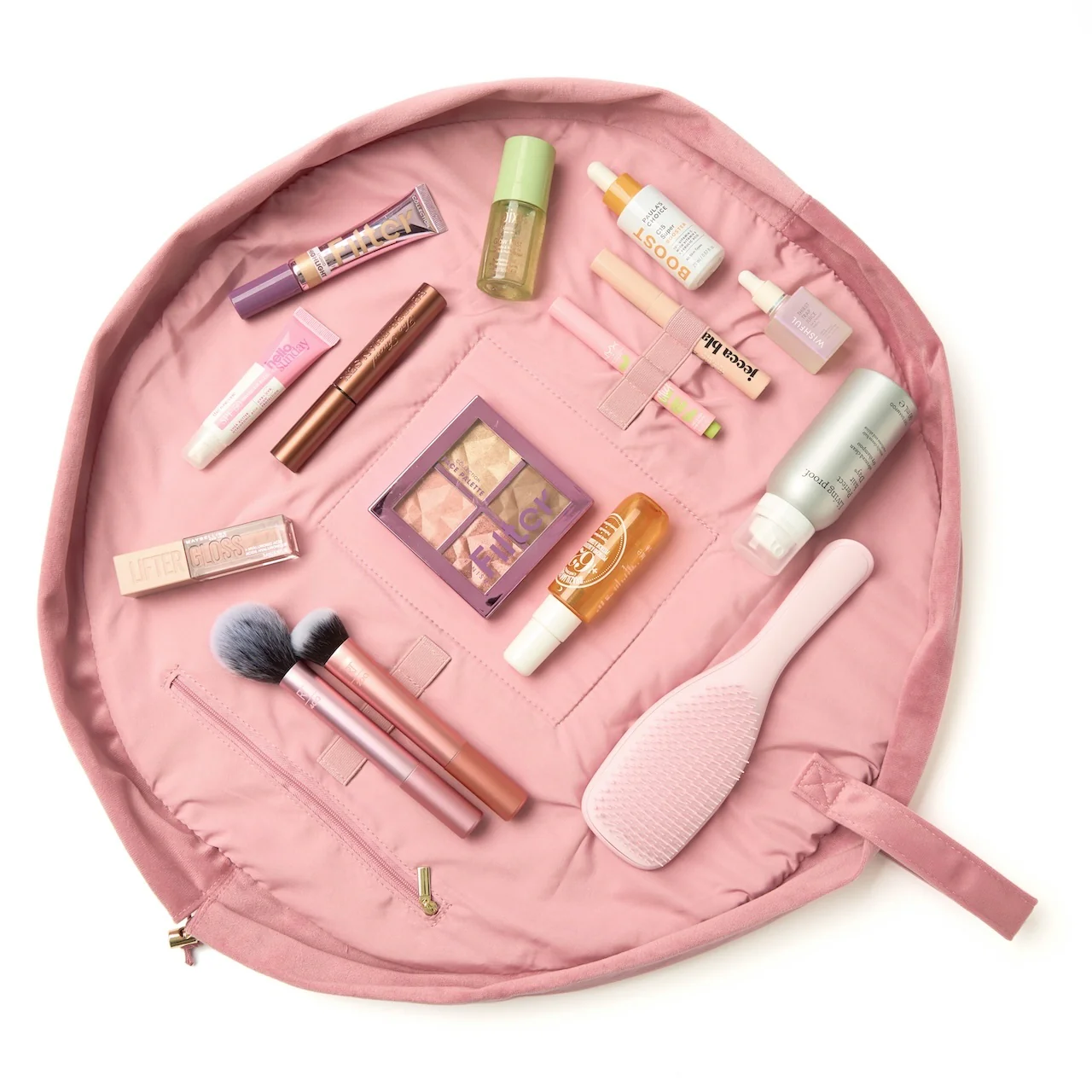 Drawstring & Brush Case Bundle - Pink Velvet - Image 3
