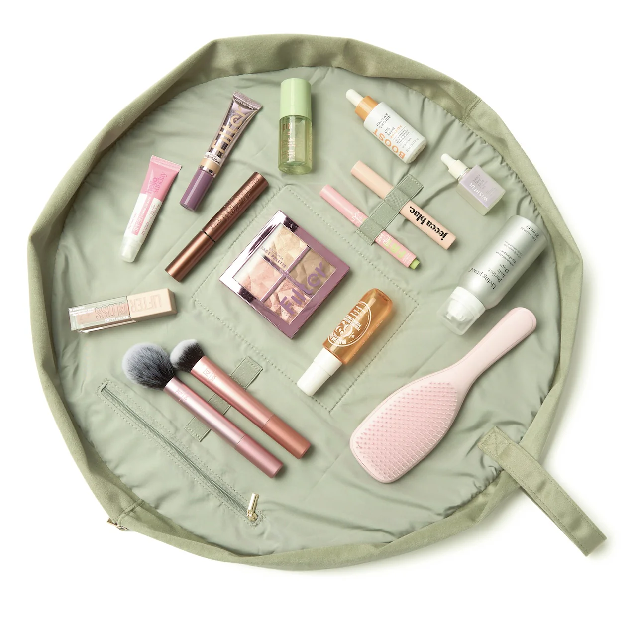 Drawstring & Brush Case Bundle - Sage Green Velvet - Image 3