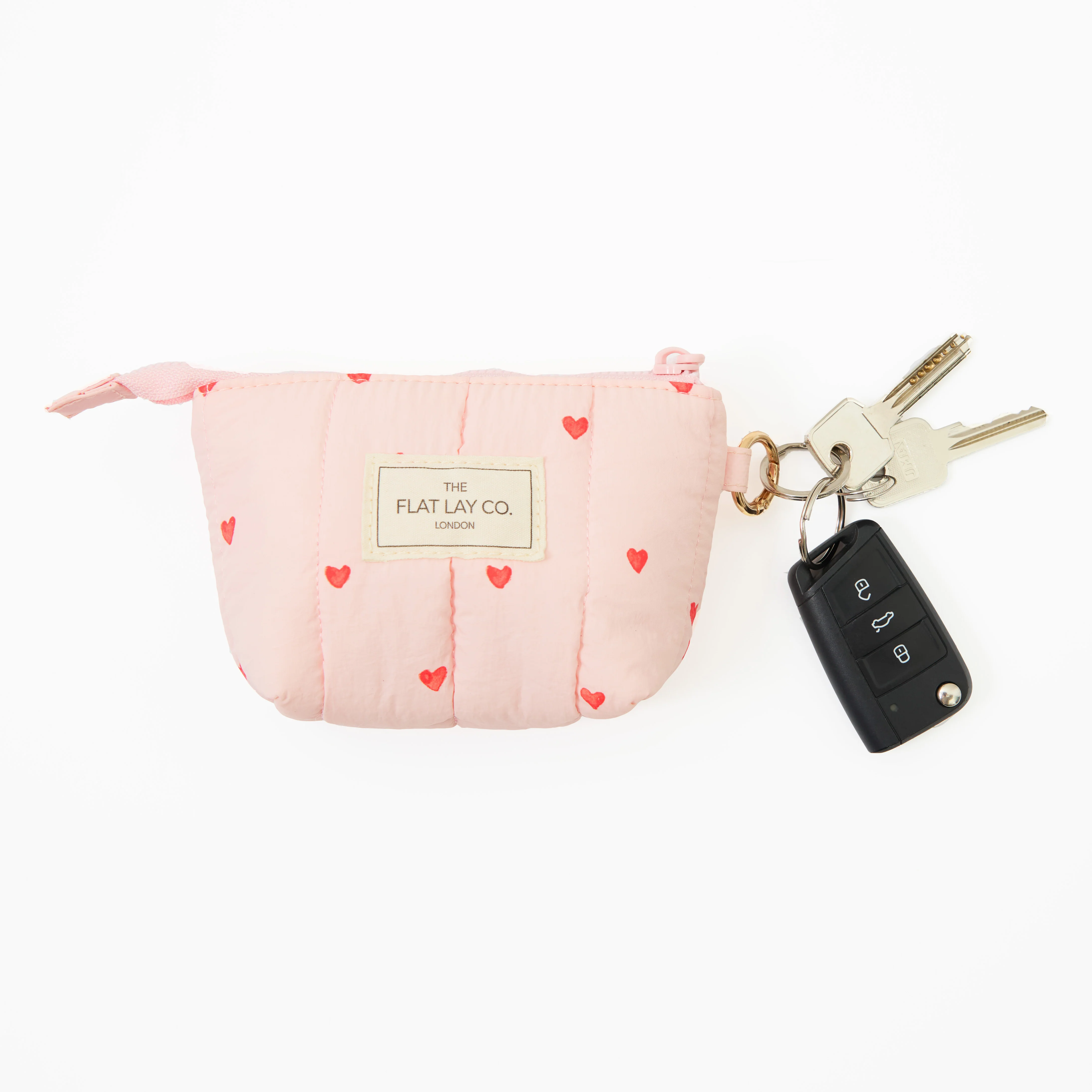 Padded Essential Pouch & Mini Keyring Bundle - Sweet Pink Hearts - Image 6