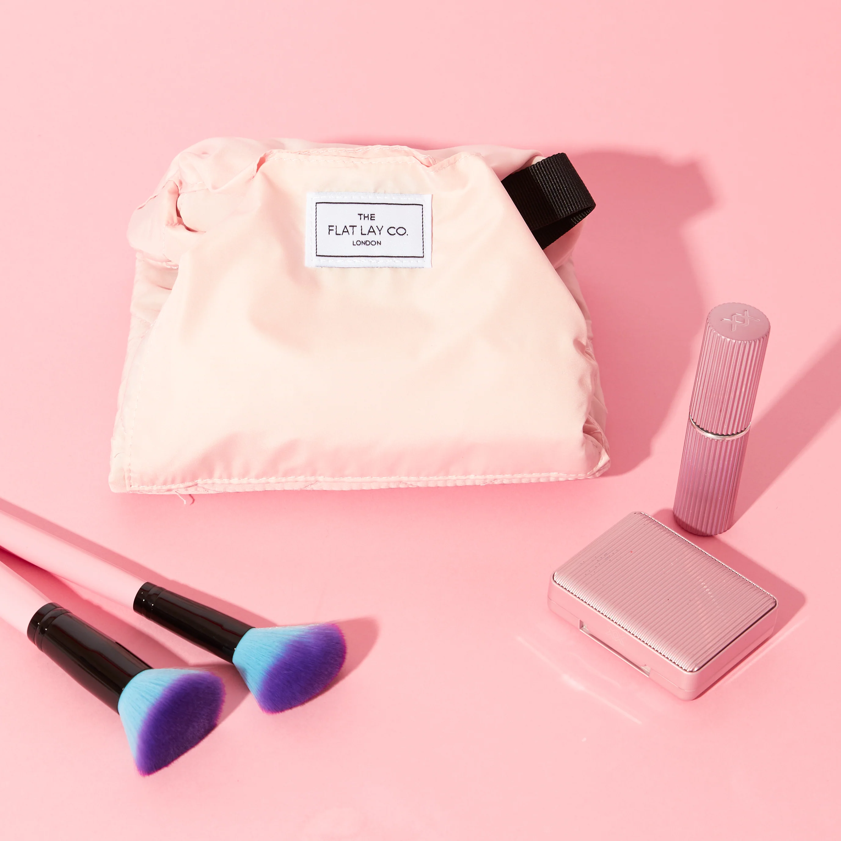 Drawstring Flat Lay Makeup Bag - Blush Pink - Image 5