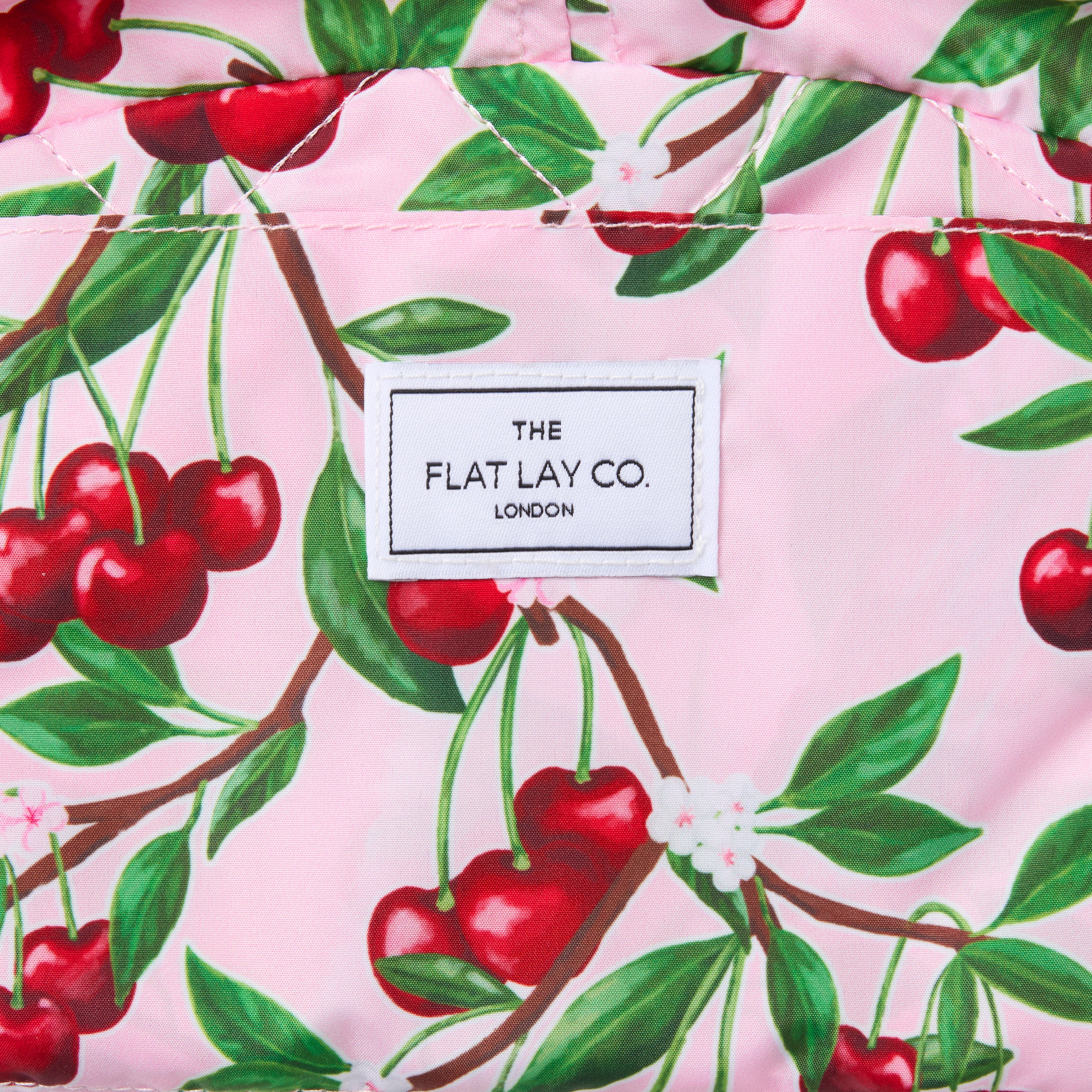Drawstring Flat Lay Makeup Bag - Cherries - Image 3