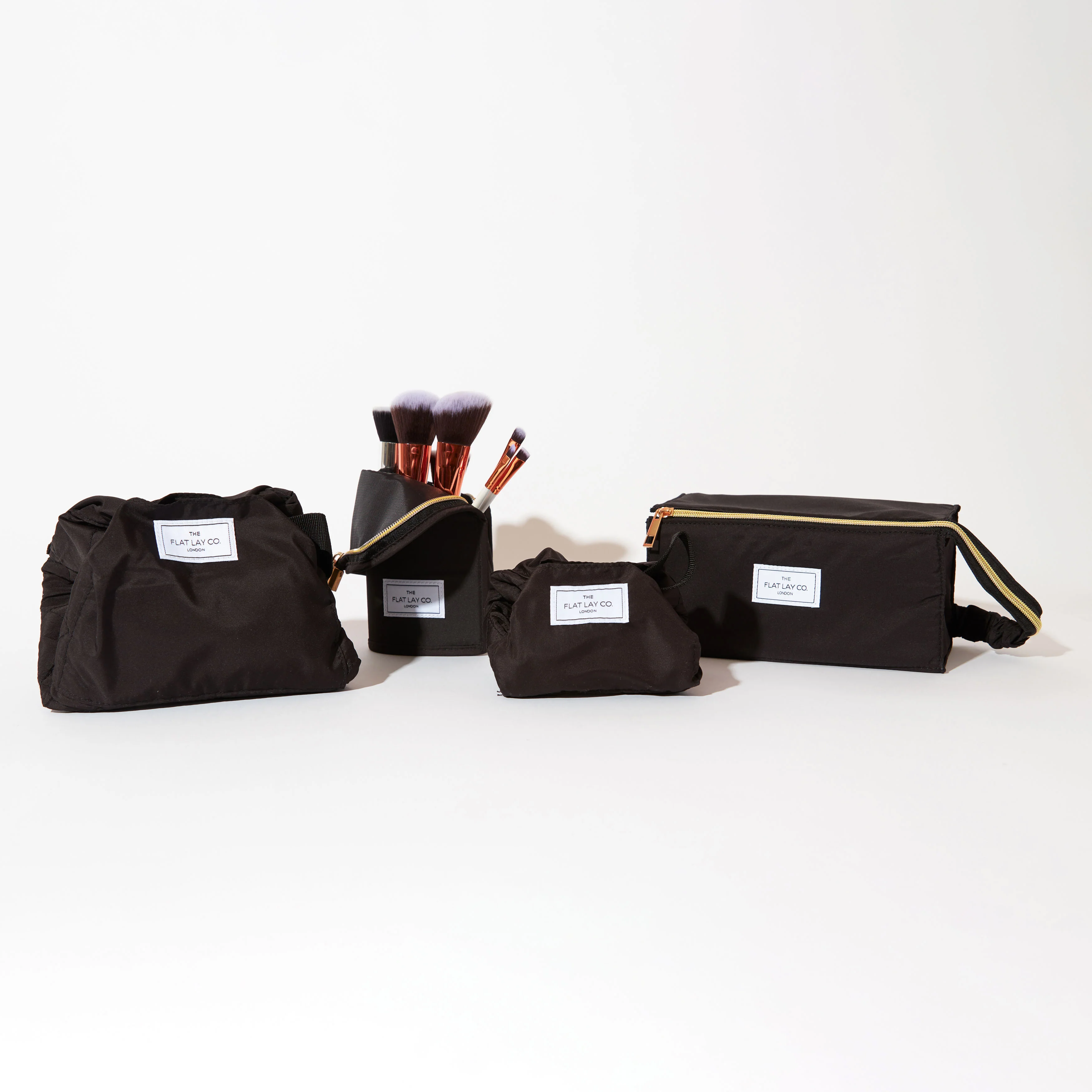 Drawstring Flat Lay Makeup Bag - Classic Black - Image 6