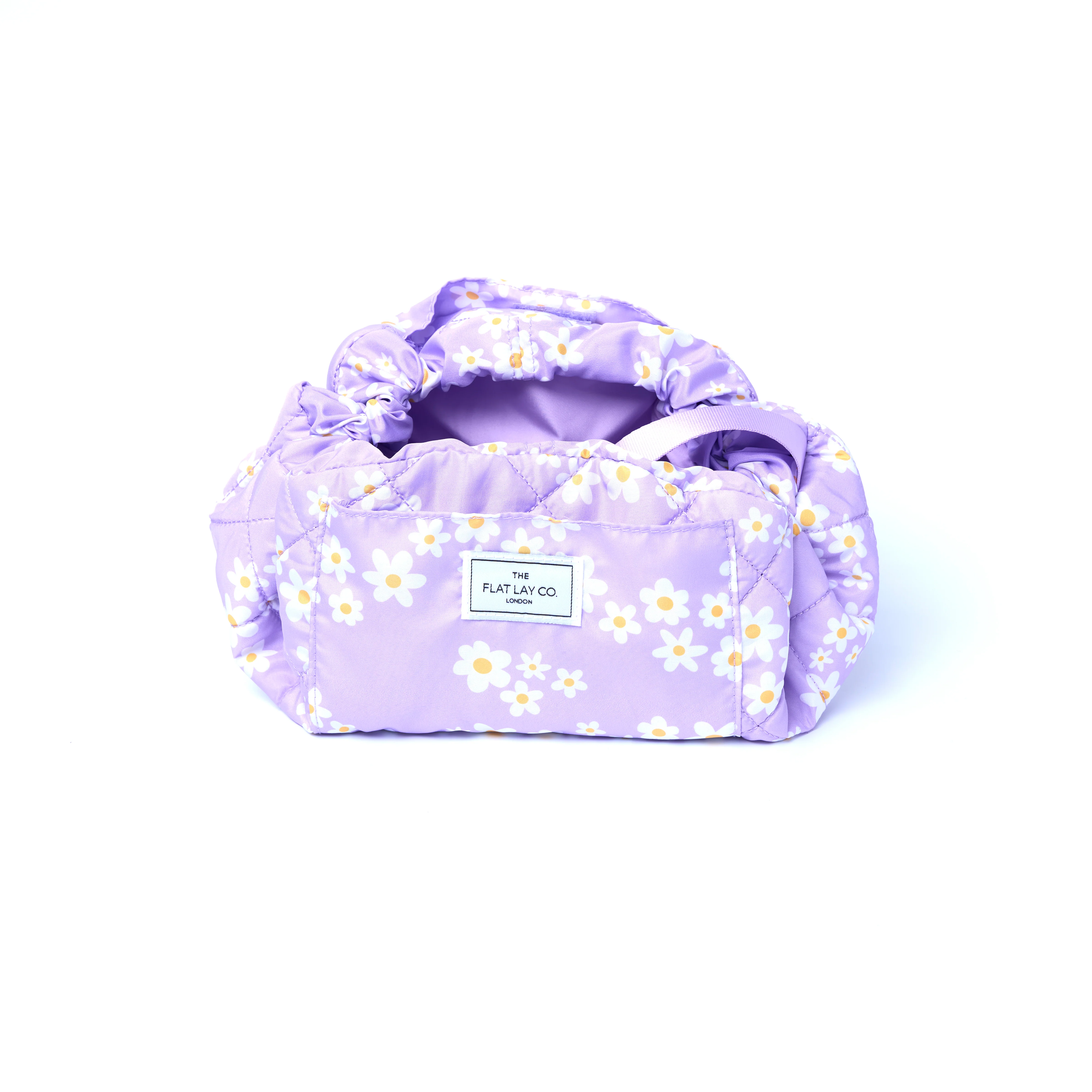 Drawstring Flat Lay Makeup Bag - Lilac Daisy - Image 3