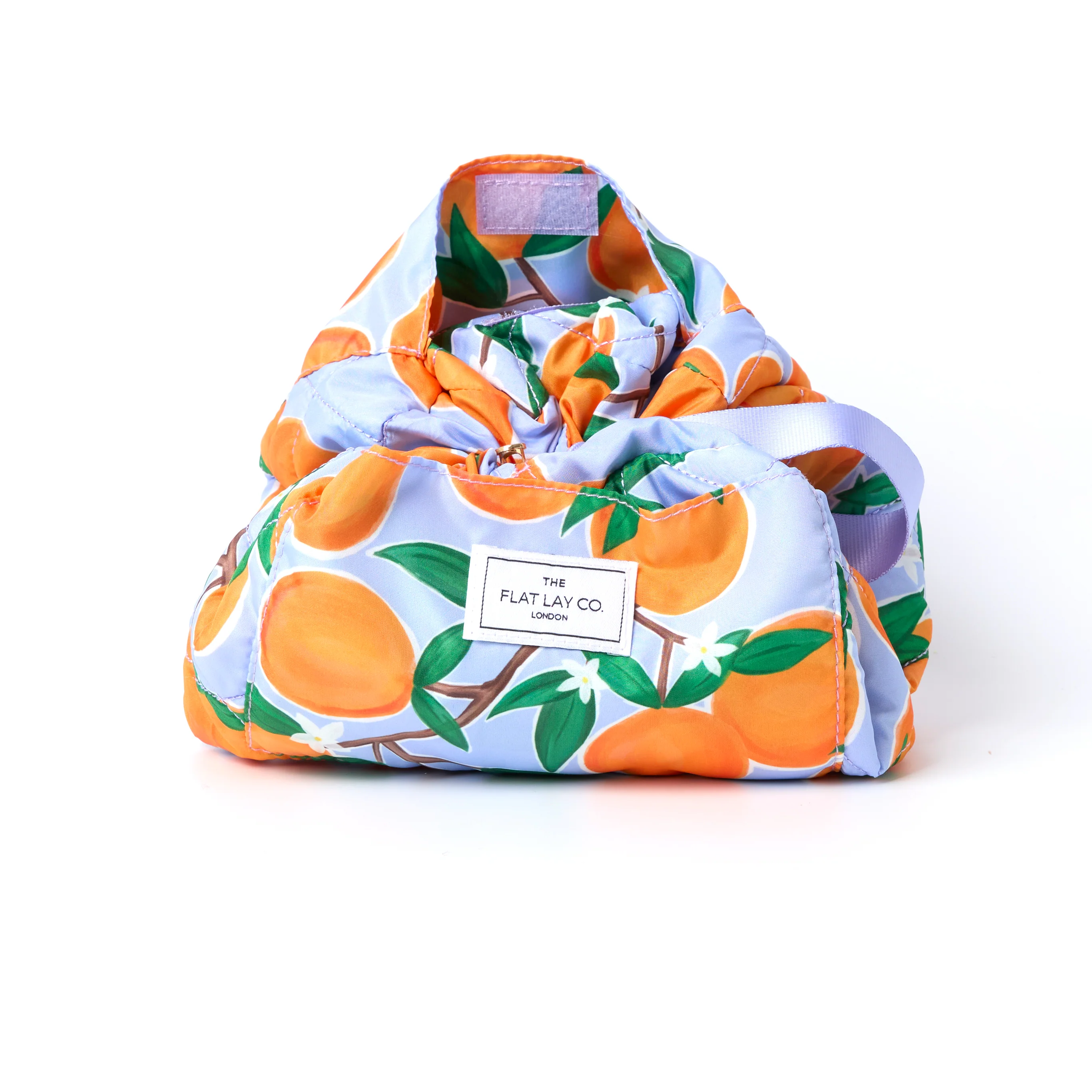 Drawstring Flat Lay Makeup Bag - Mediterranean Oranges - Image 4