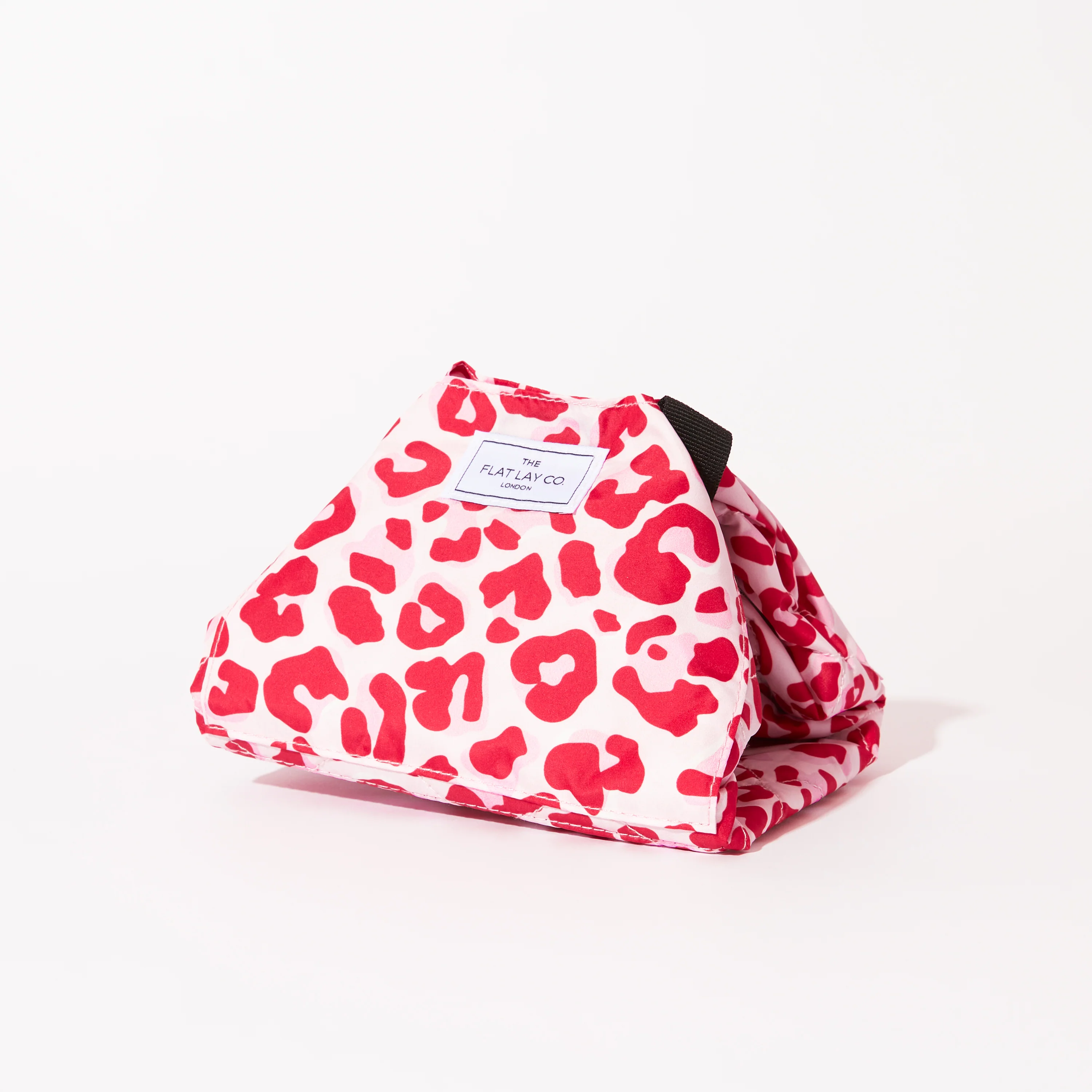 Drawstring Flat Lay Makeup Bag - Pink Leopard Print - Image 3