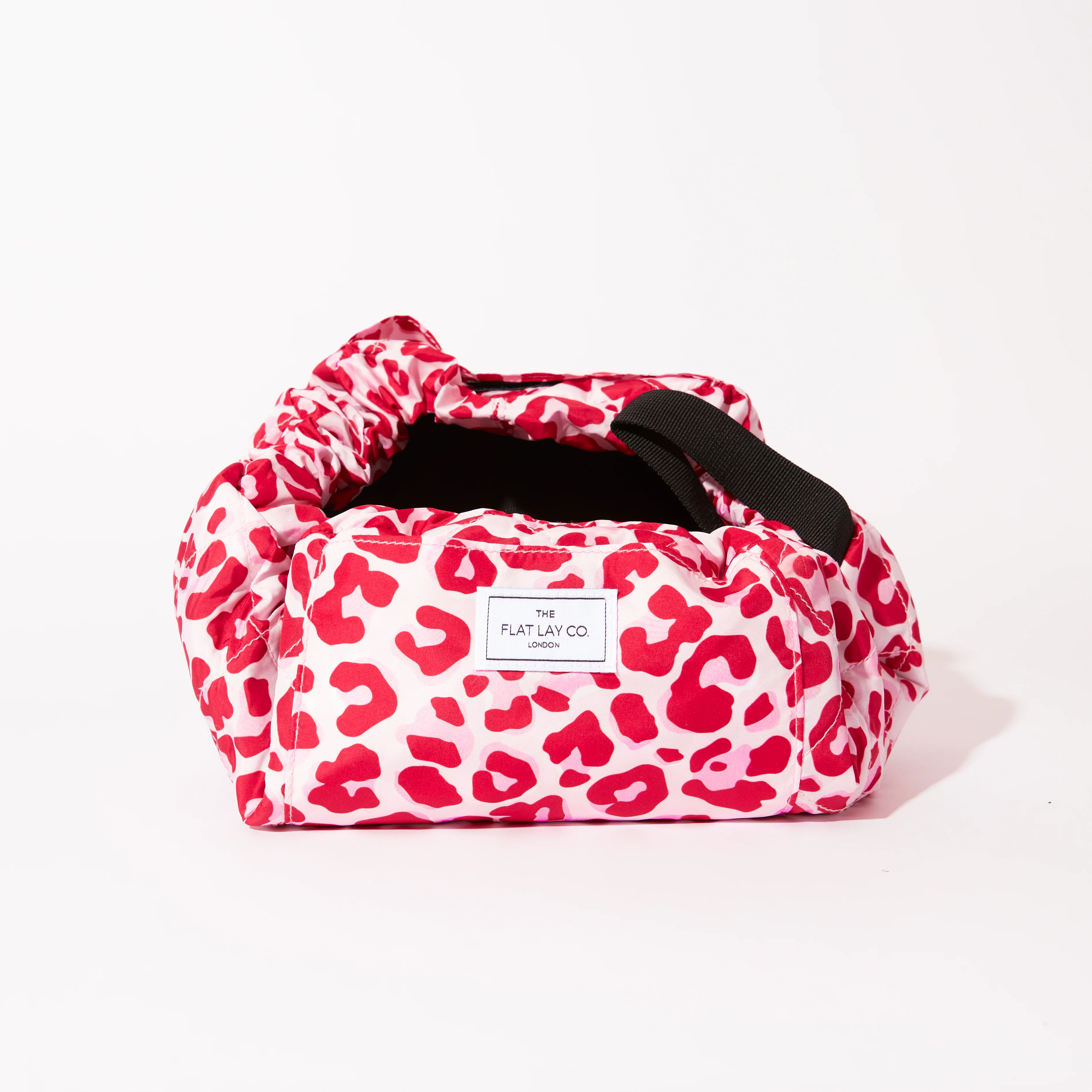 Drawstring Flat Lay Makeup Bag - Pink Leopard Print - Image 5