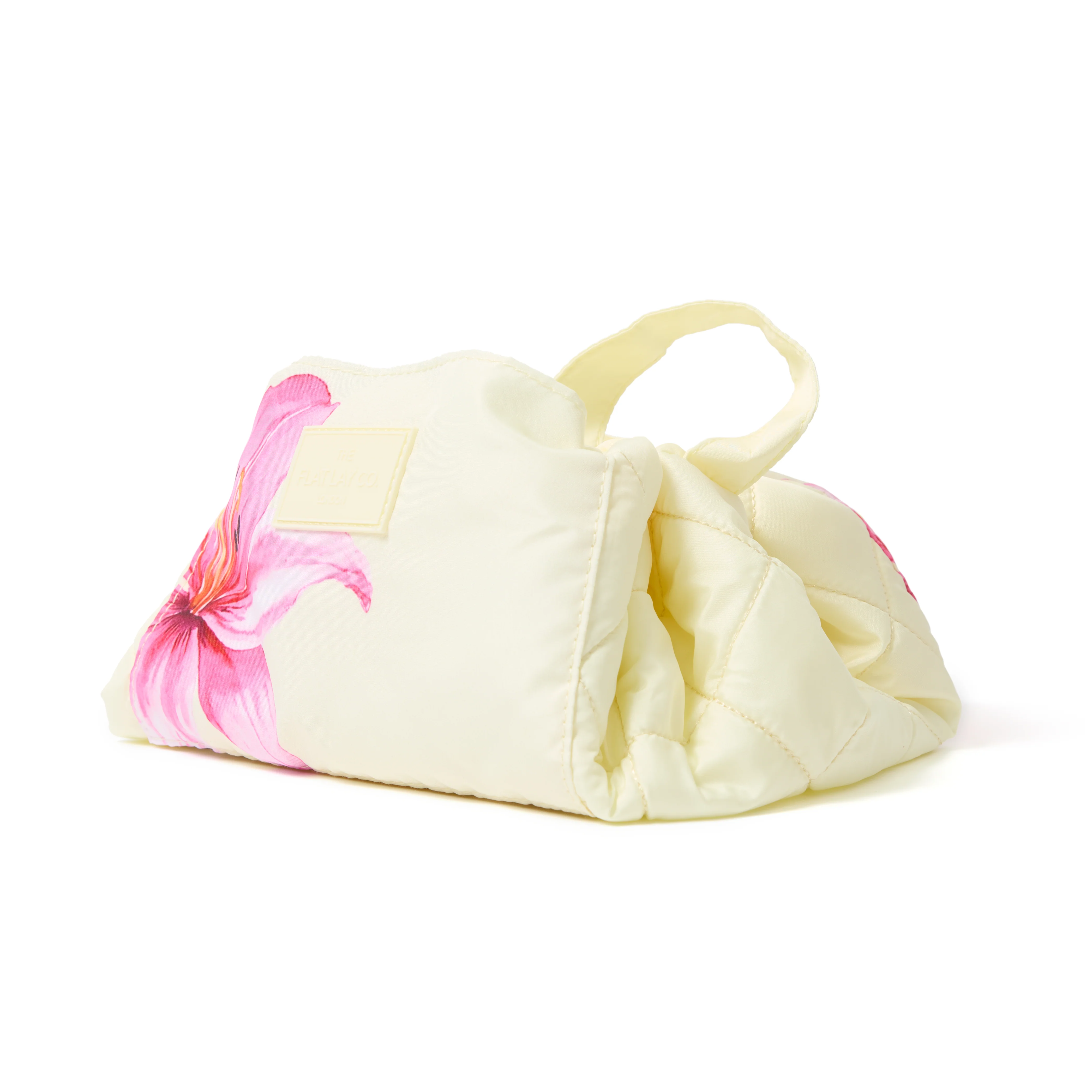 Drawstring Flat Lay Makeup Bag - Pink Lily - Image 4