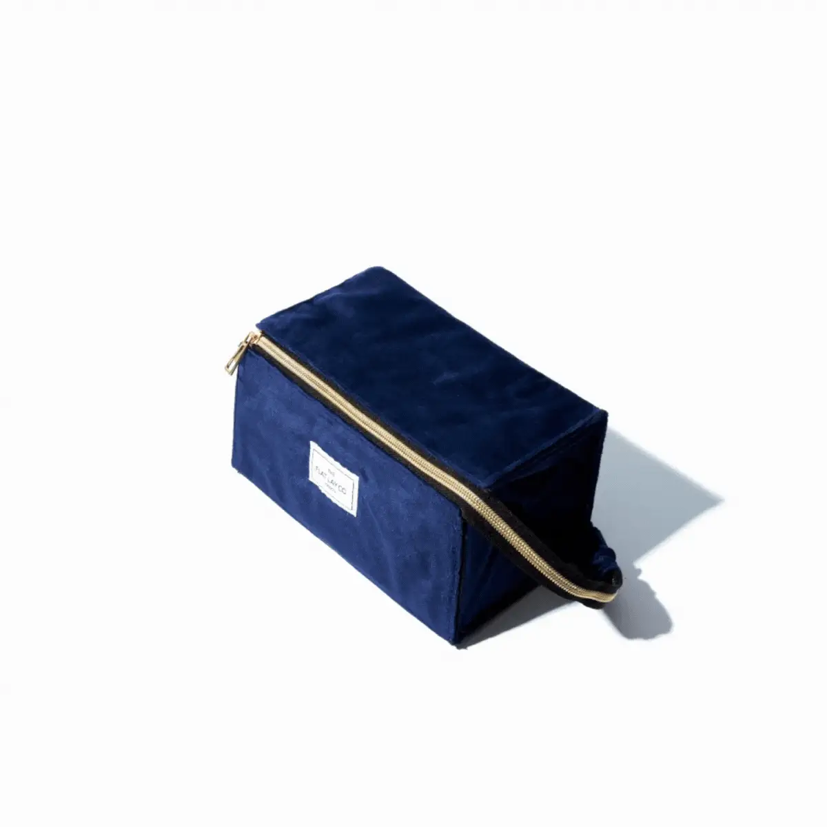 Flat Lay Makeup Box Bag - Deep Blue Velvet - Image 5