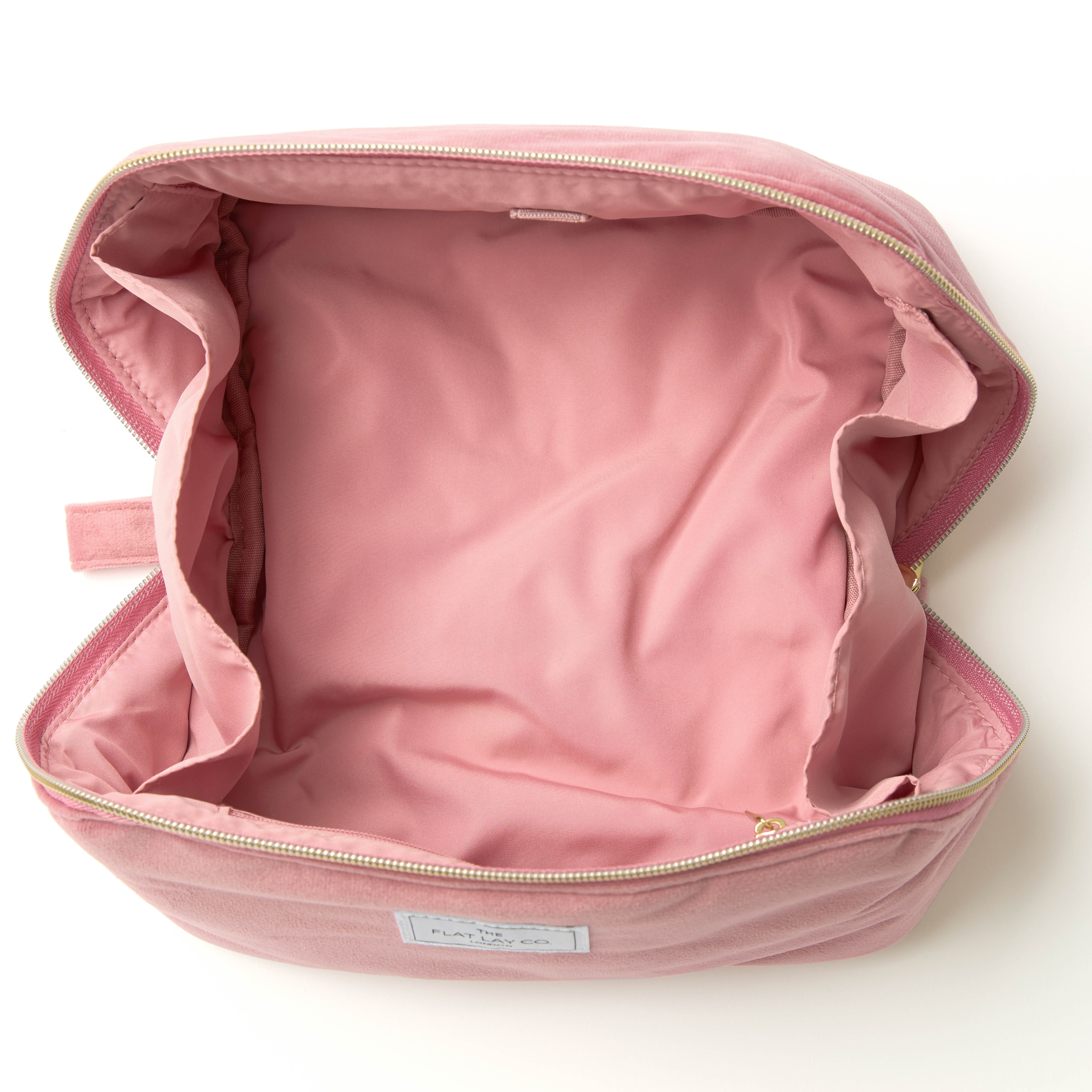 Flat Lay Makeup Box Bag - Pink Velvet - Image 9