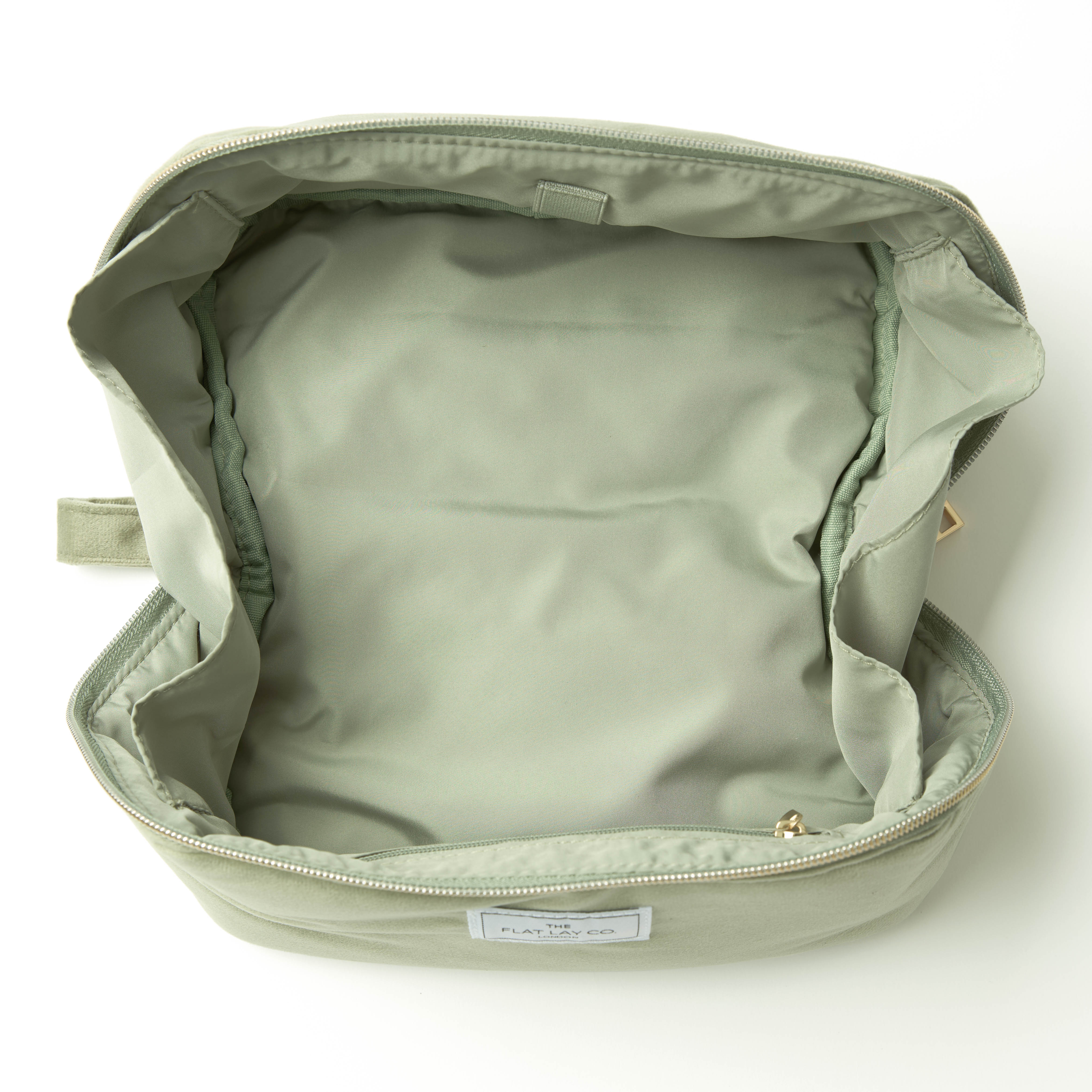 Flat Lay Makeup Box Bag - Sage Green Velvet - Image 8