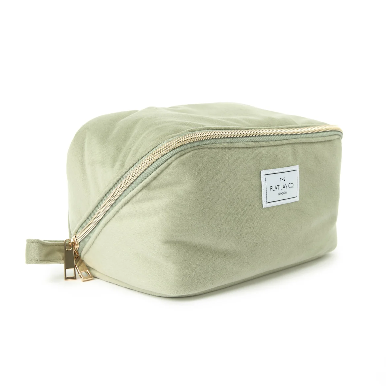 Flat Lay Makeup Box Bag - Sage Green Velvet - Image 9