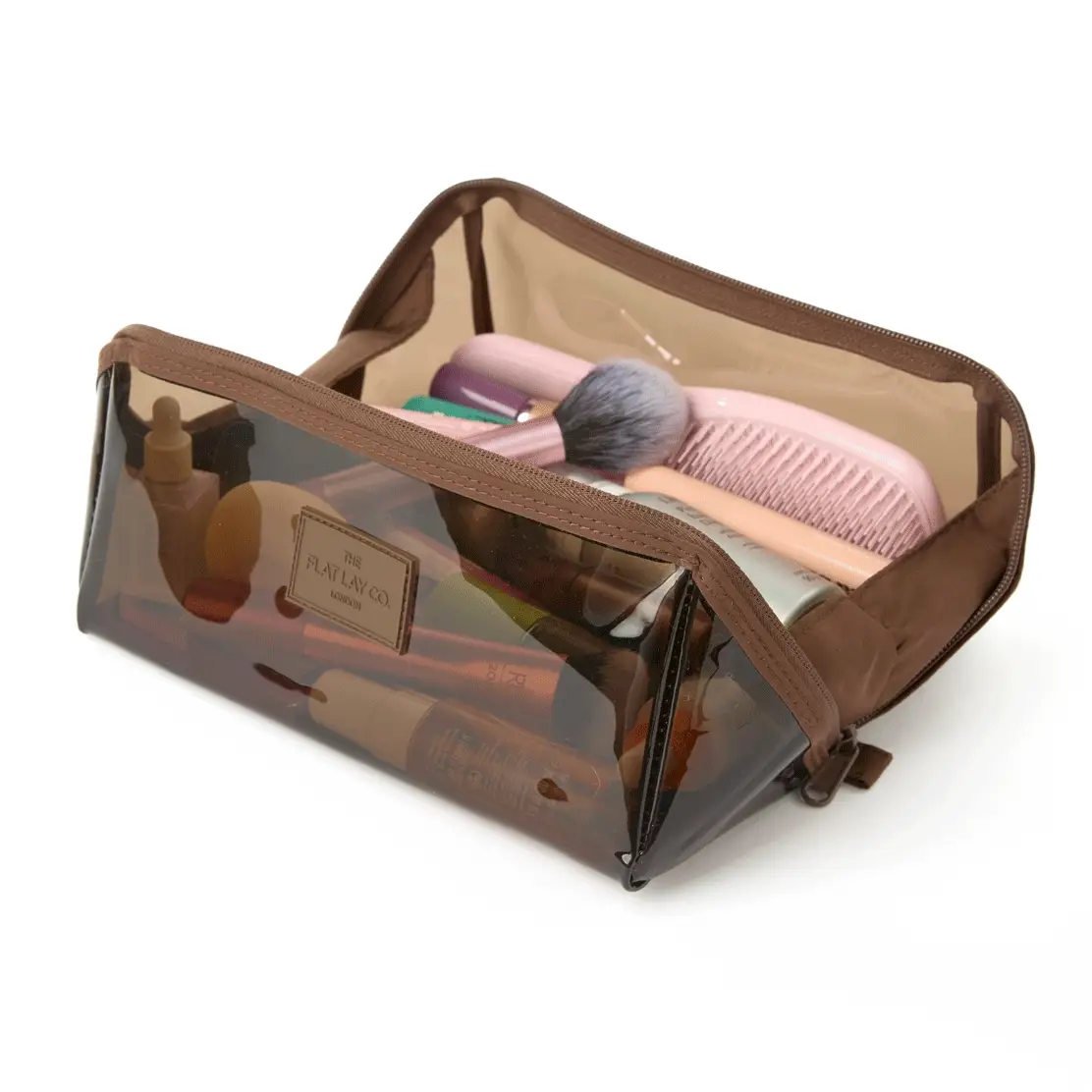 Jelly Flat Lay Makeup Box Bag - Espresso - Image 3