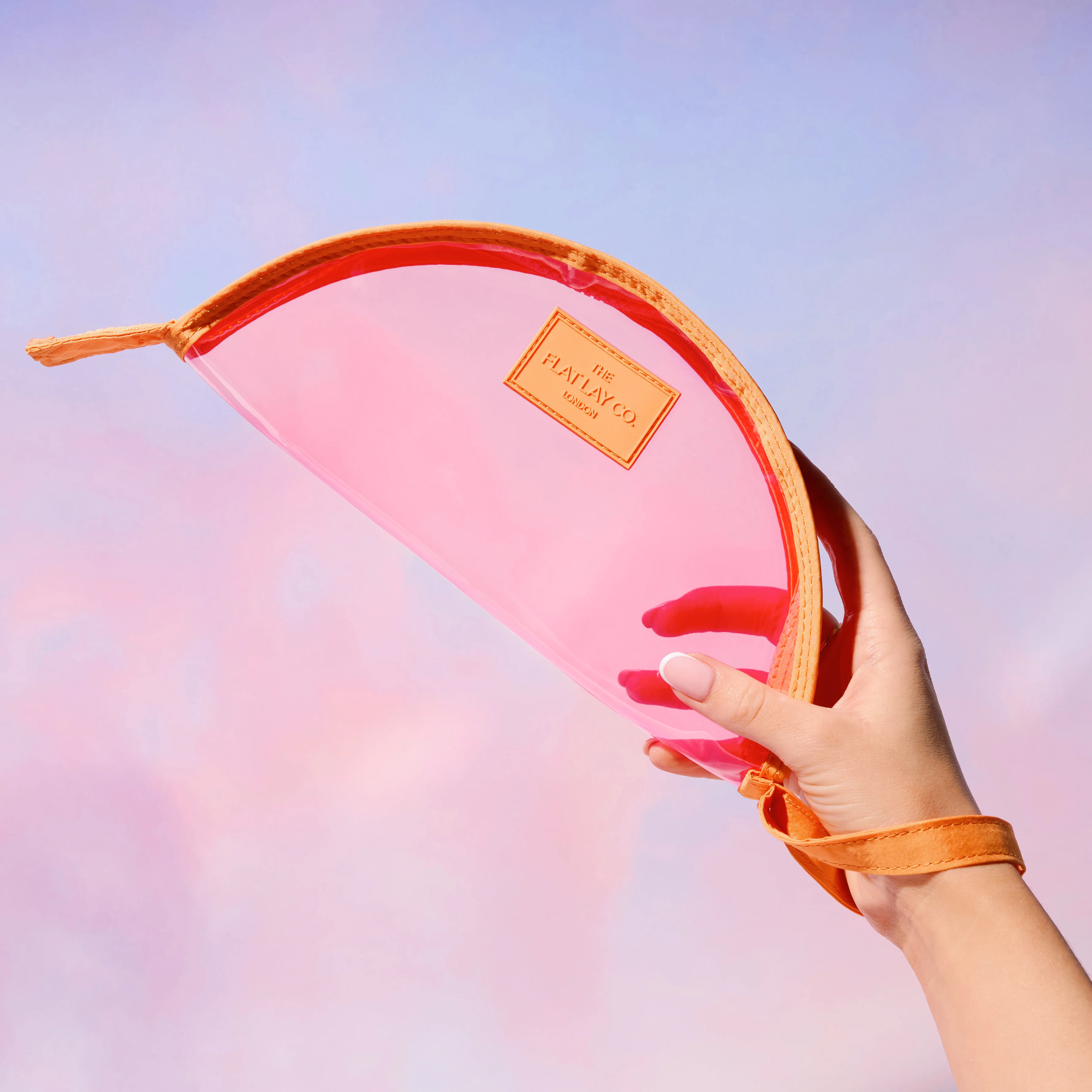 Jelly Lunar Flat Lay Makeup Pouch - Pink and Orange - Image 3