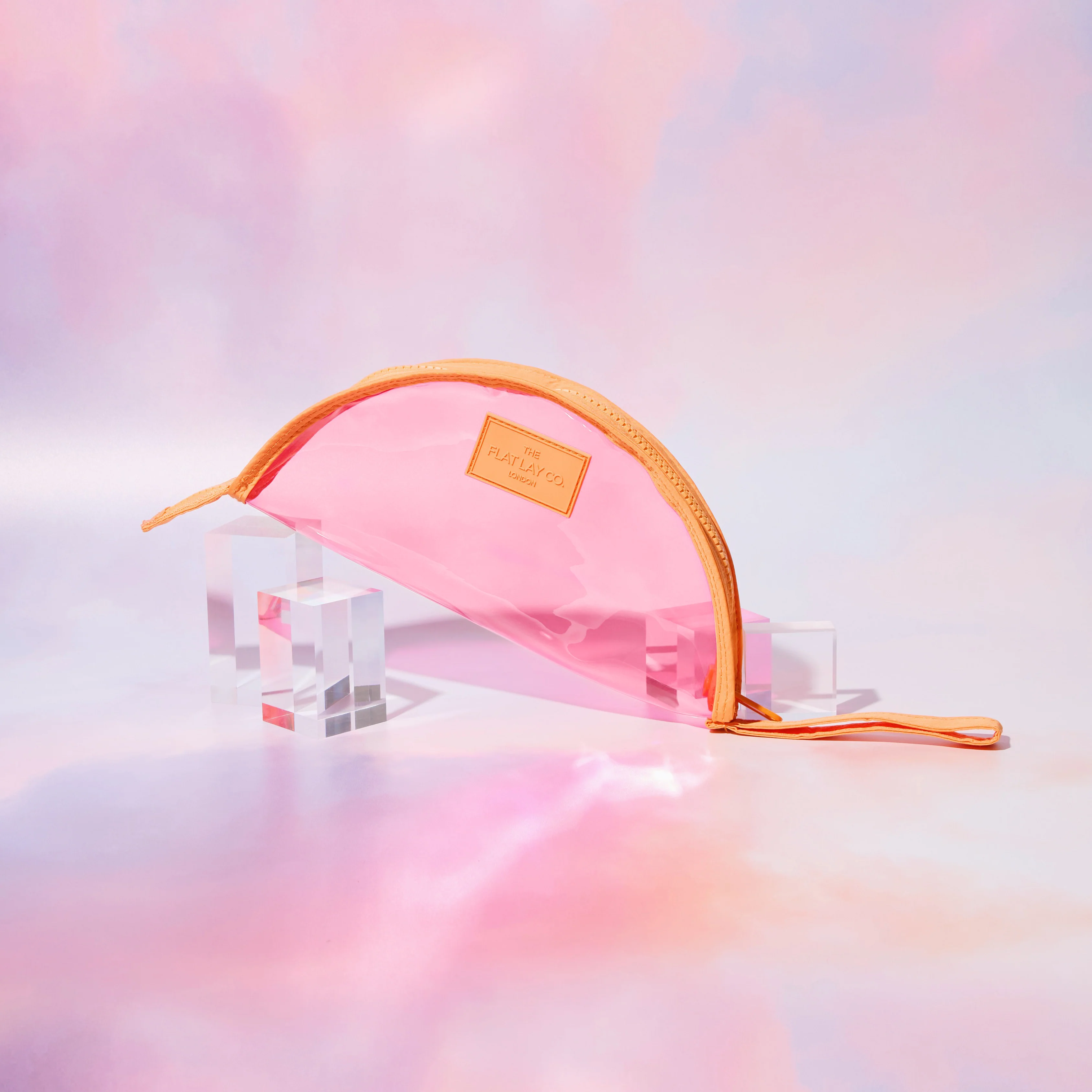 Jelly Lunar Flat Lay Makeup Pouch - Pink and Orange - Image 6
