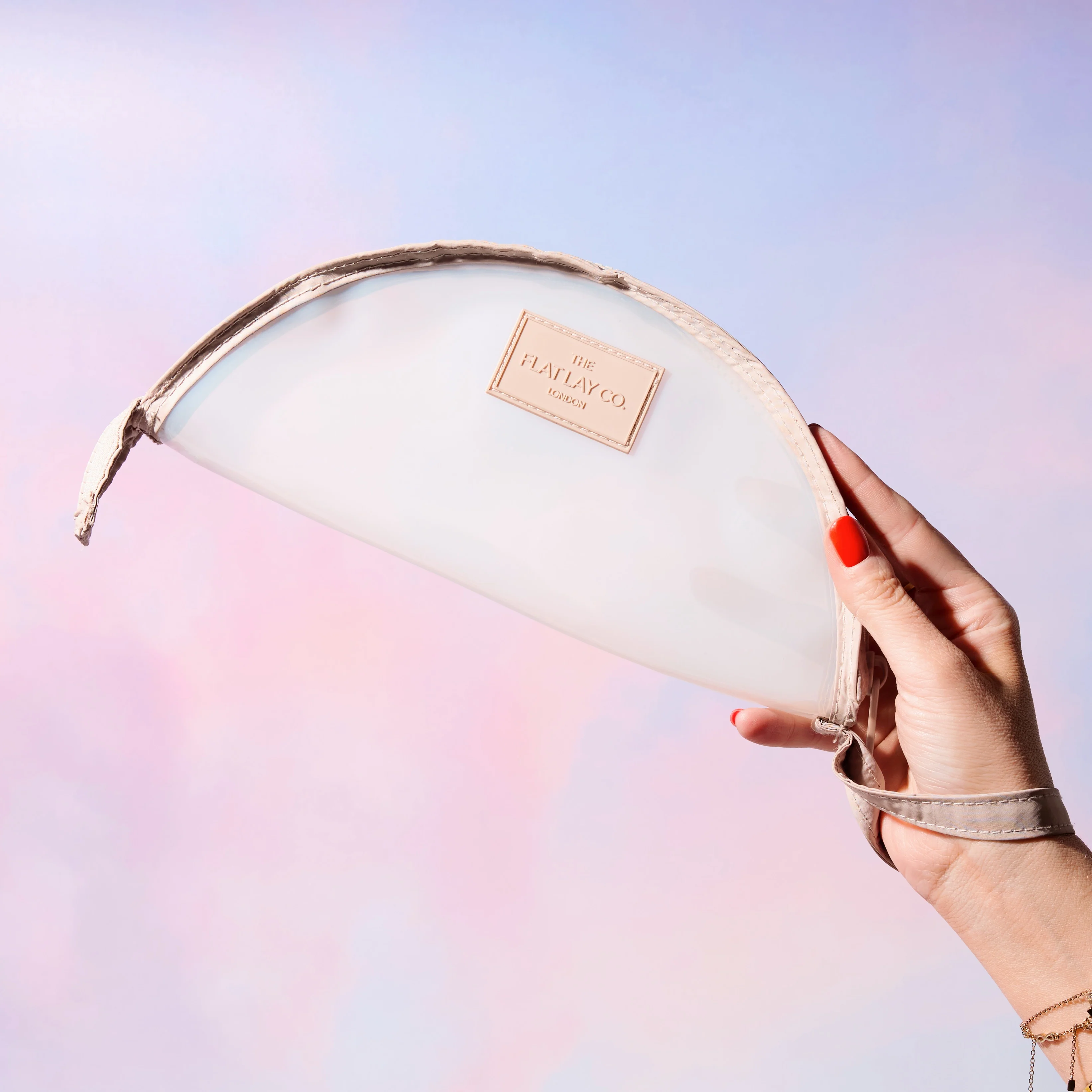 Jelly Lunar Flat Lay Makeup Pouch - Taupe - Image 3