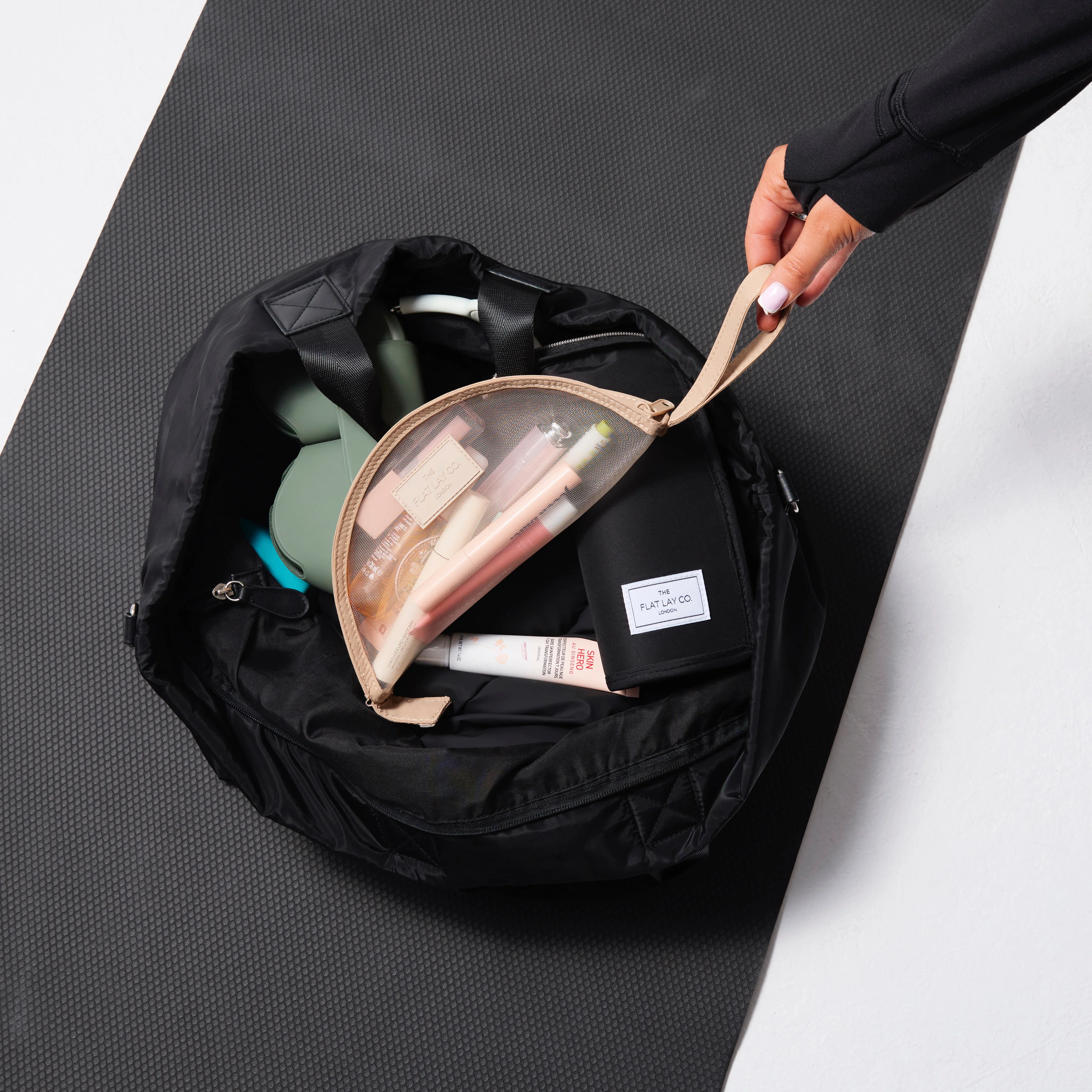Mesh Lunar Flat Lay Makeup Pouch - Taupe - Image 4