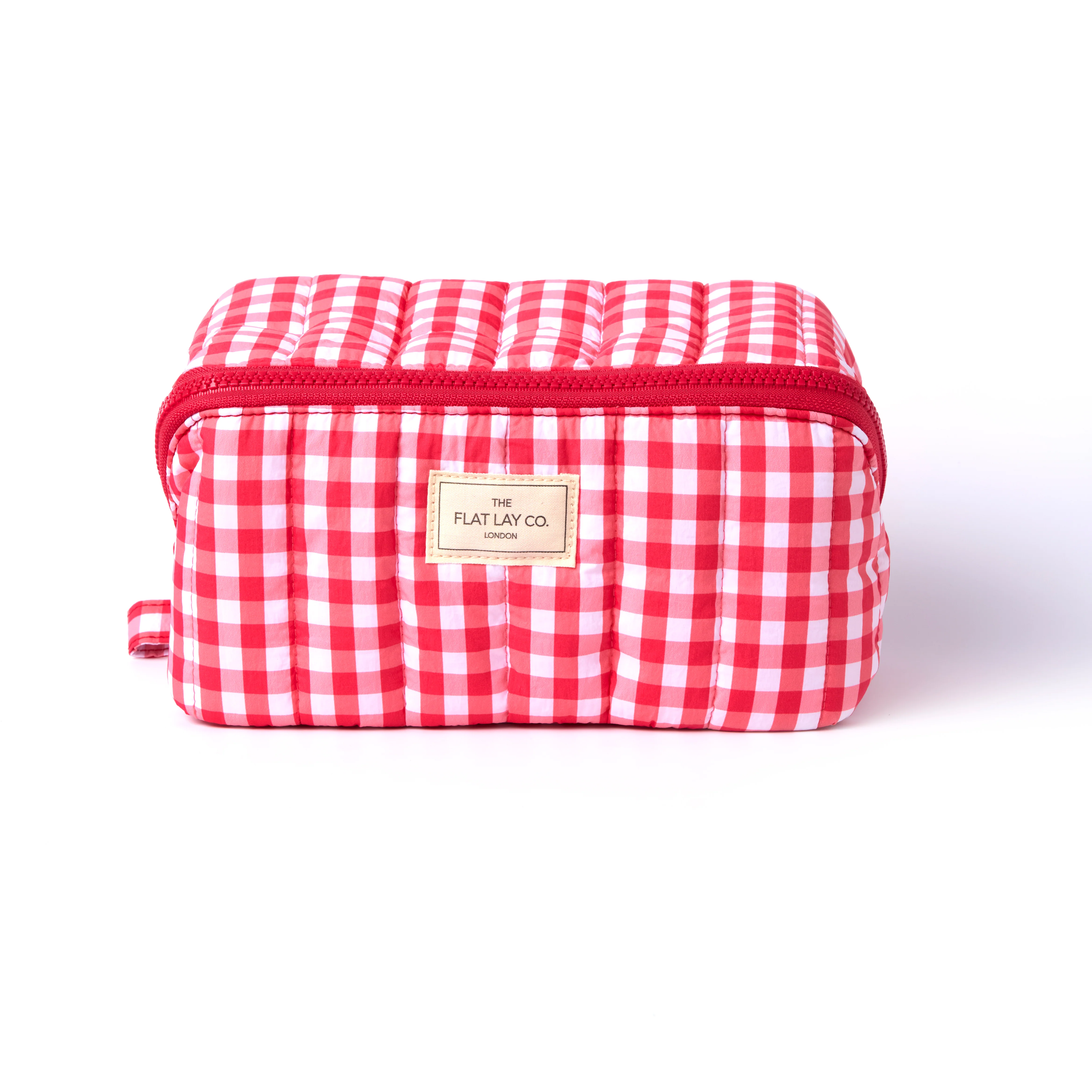 Marshmallow Flat Lay Makeup Box Bag - Red Gingham - Image 4
