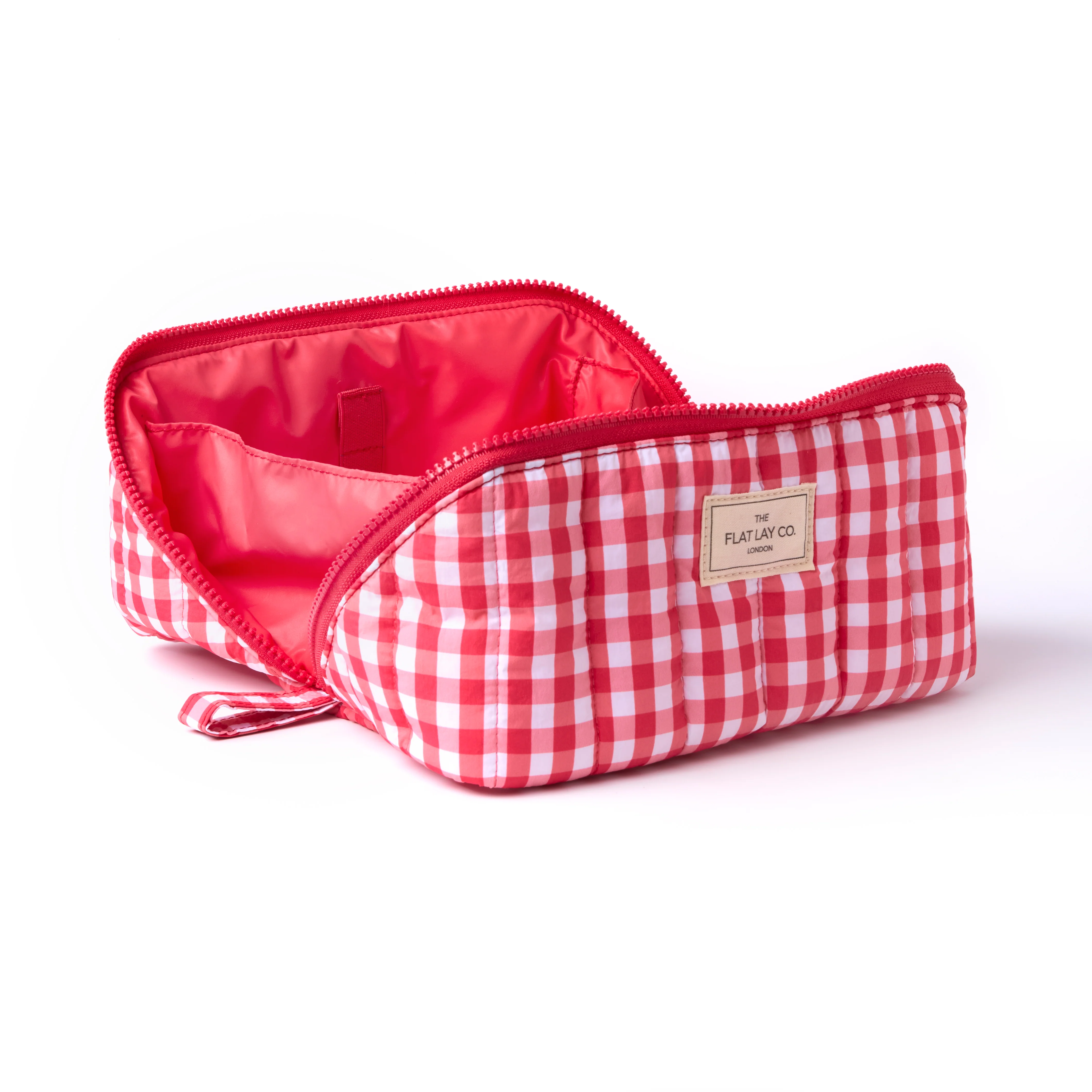 Marshmallow Flat Lay Makeup Box Bag - Red Gingham - Image 7