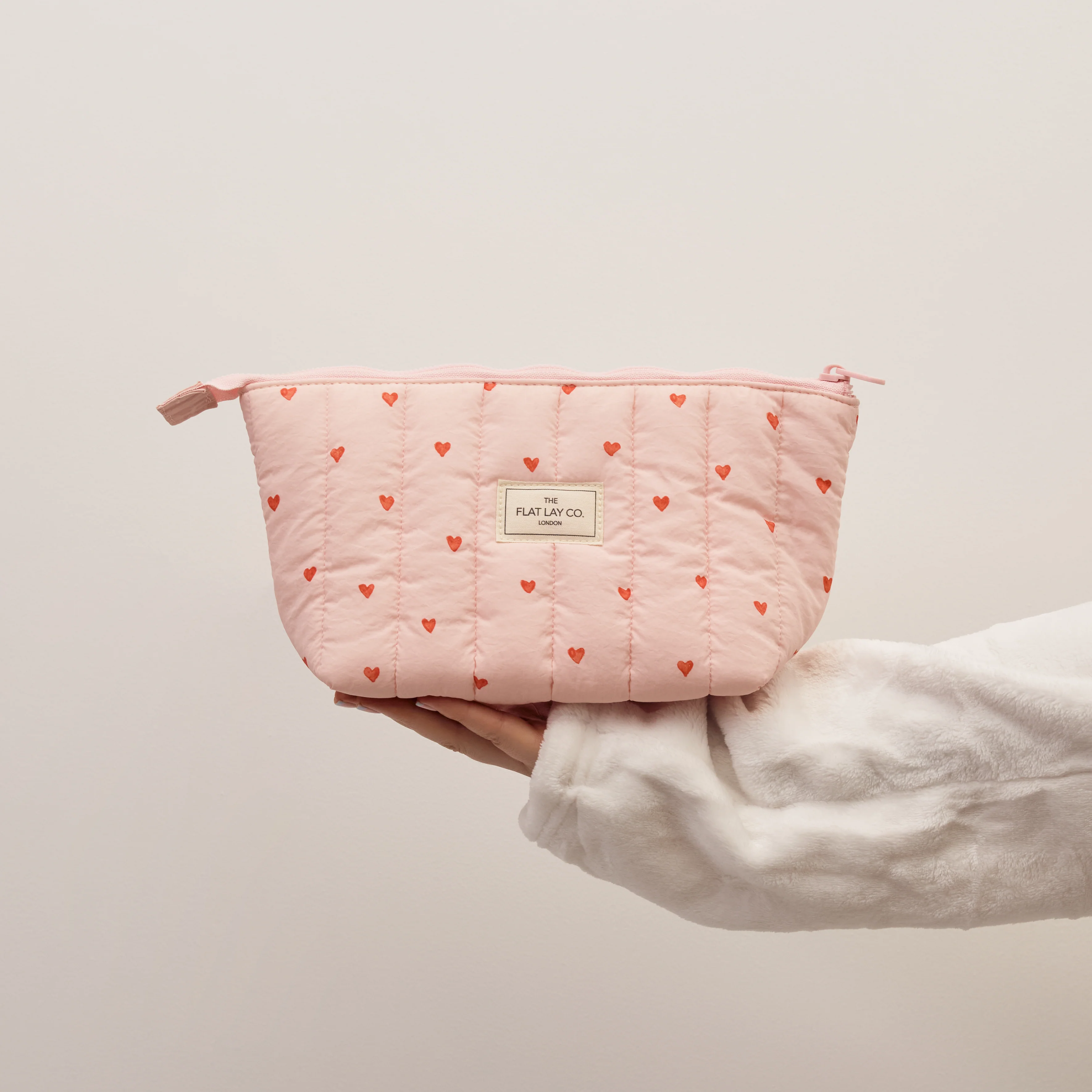 Padded Essential Makeup Pouch - Sweet Pink Hearts - Image 5