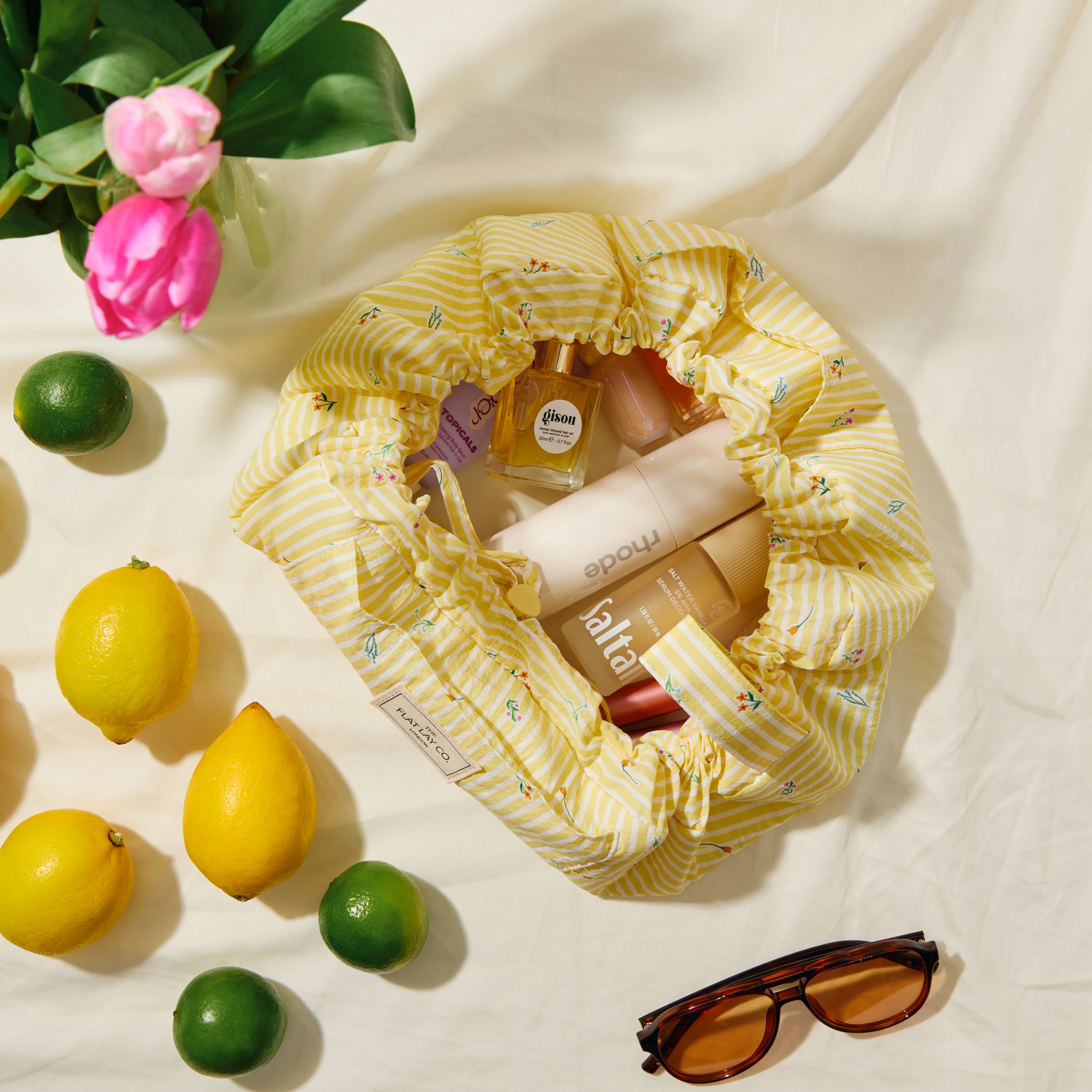 Parachute Drawstring Flat Lay Makeup Bag - Flora - Image 4