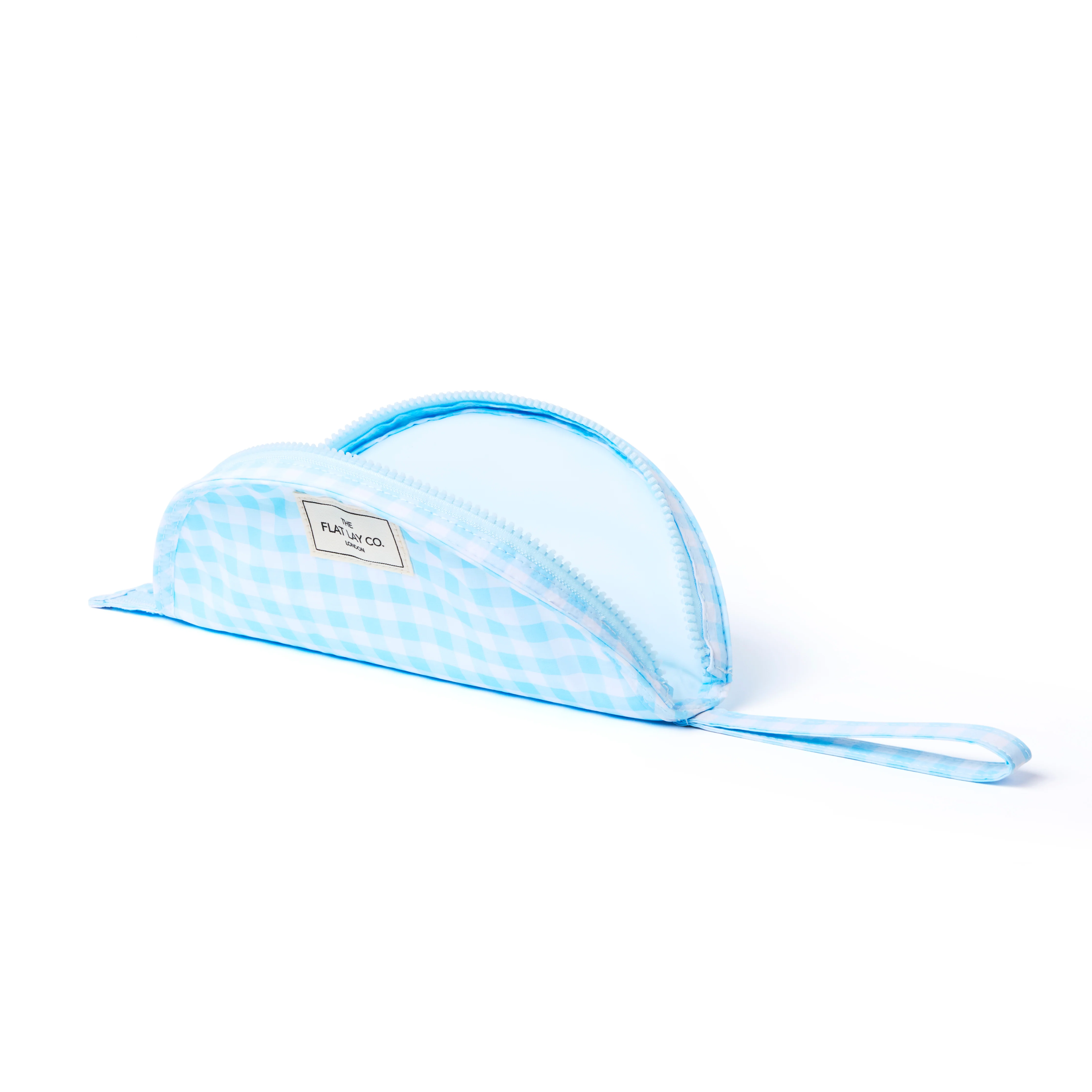 Parachute Lunar Flat Lay Makeup Pouch - Blue Gingham - Image 3