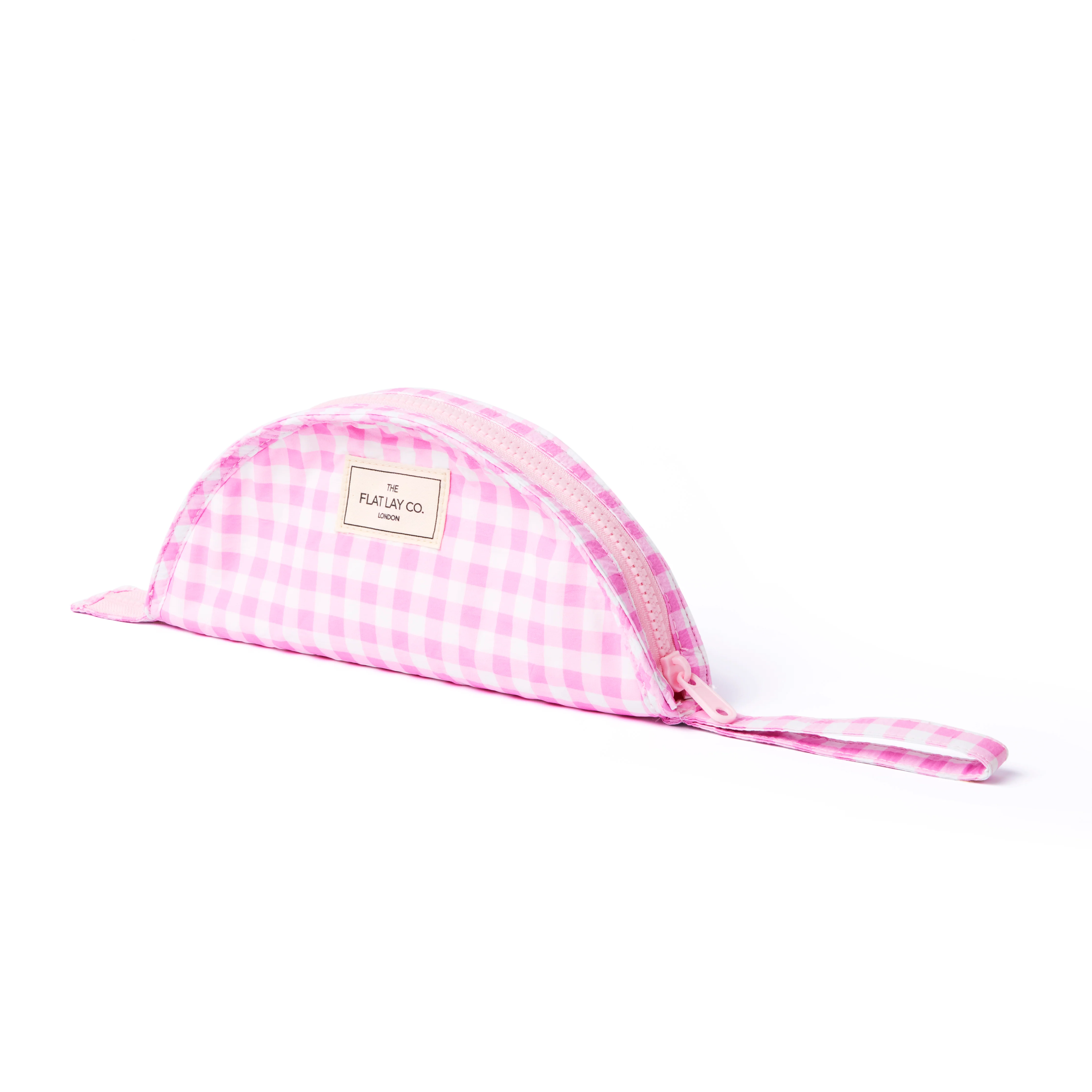 Parachute Lunar Flat Lay Makeup Pouch - Pink Gingham - Image 4