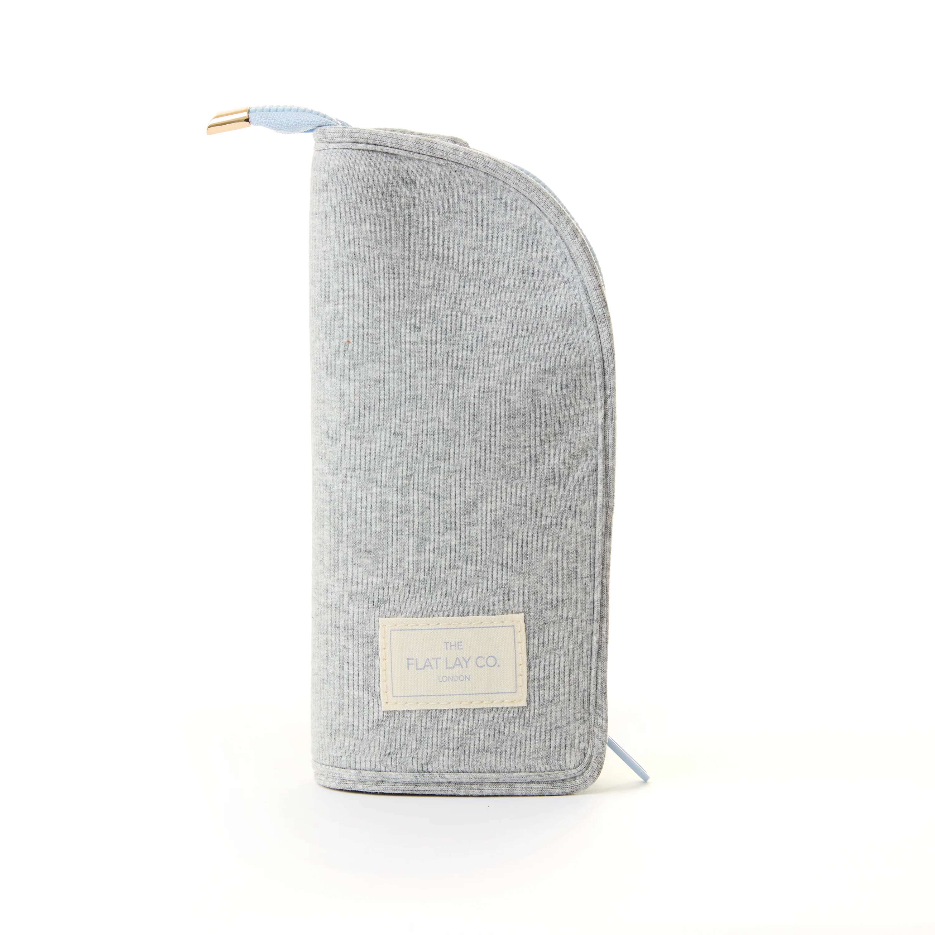 Standing Makeup Brush Case - Cotton Ribbed Grey - Image 4