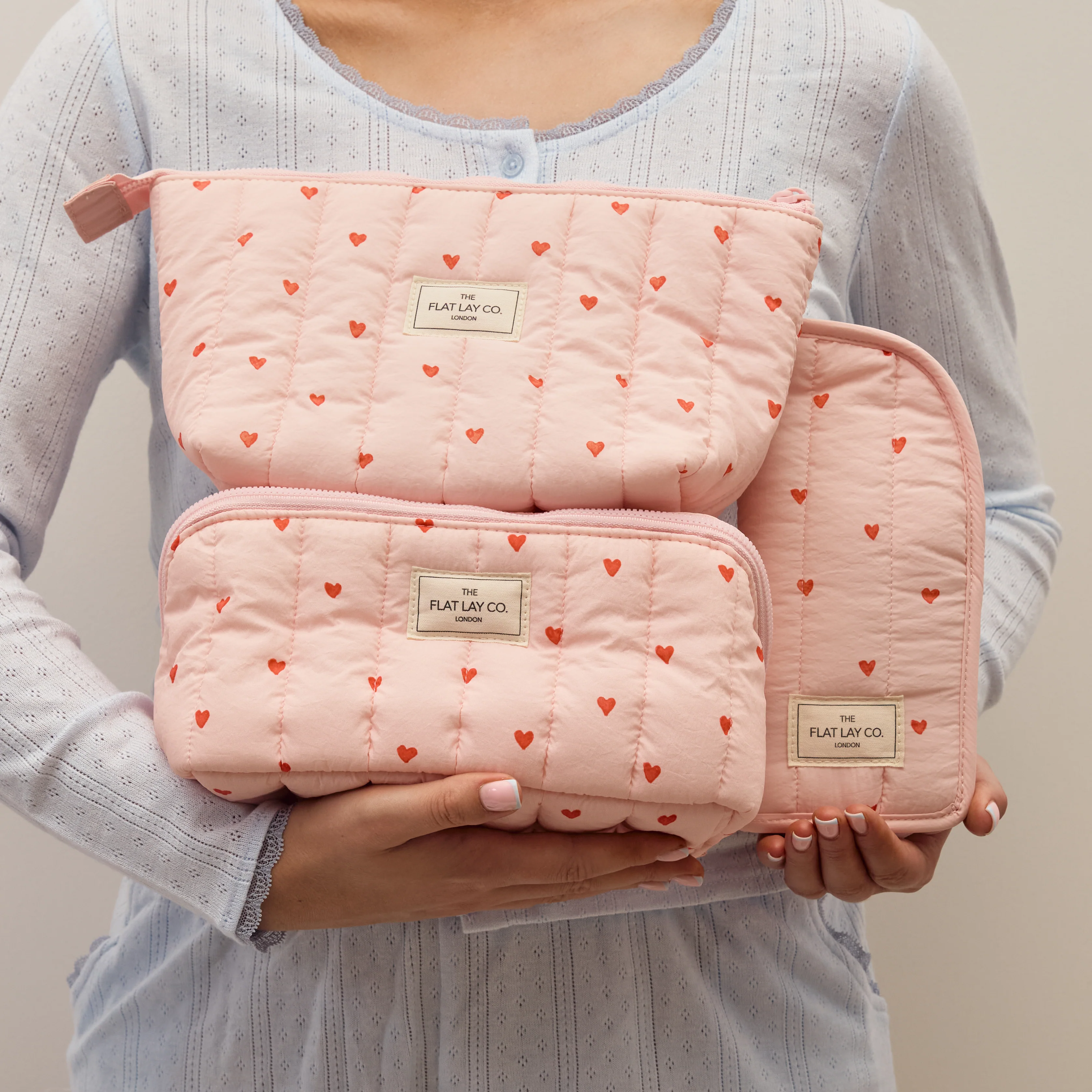 Padded Standing Makeup Brush Case - Sweet Pink Hearts - Image 6