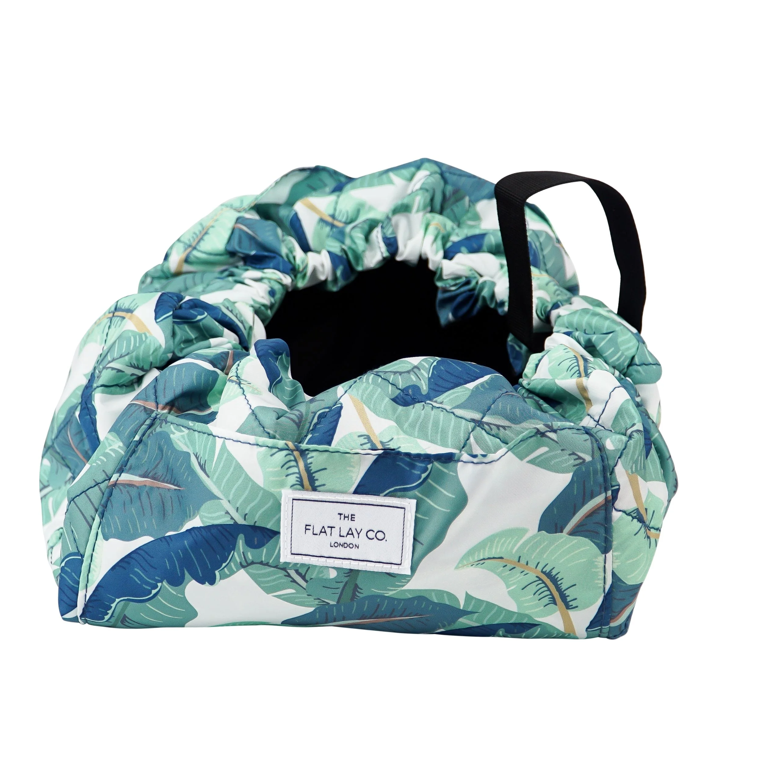 XXL Drawstring Flat Lay Makeup Bag - Tropical Leaves - Image 3