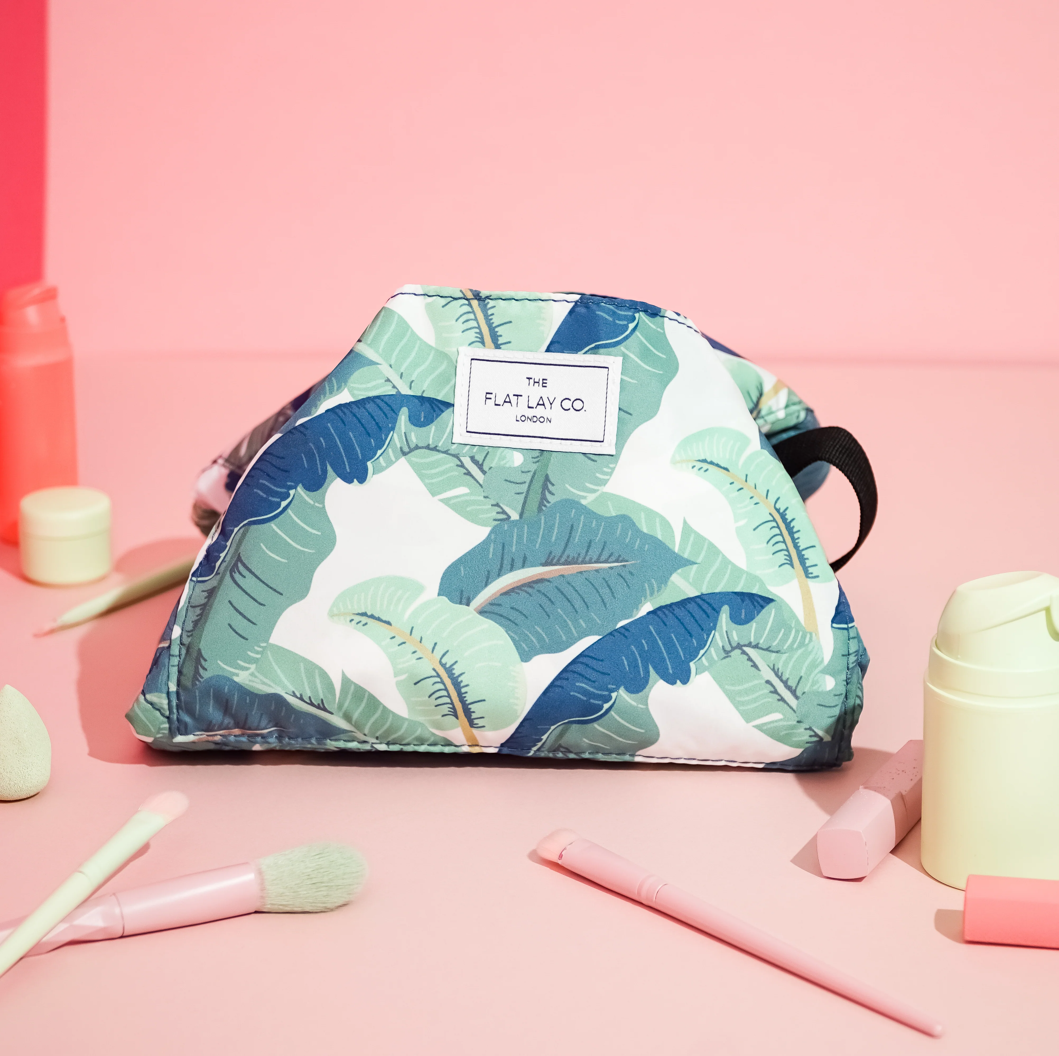 XXL Drawstring Flat Lay Makeup Bag - Tropical Leaves - Image 6