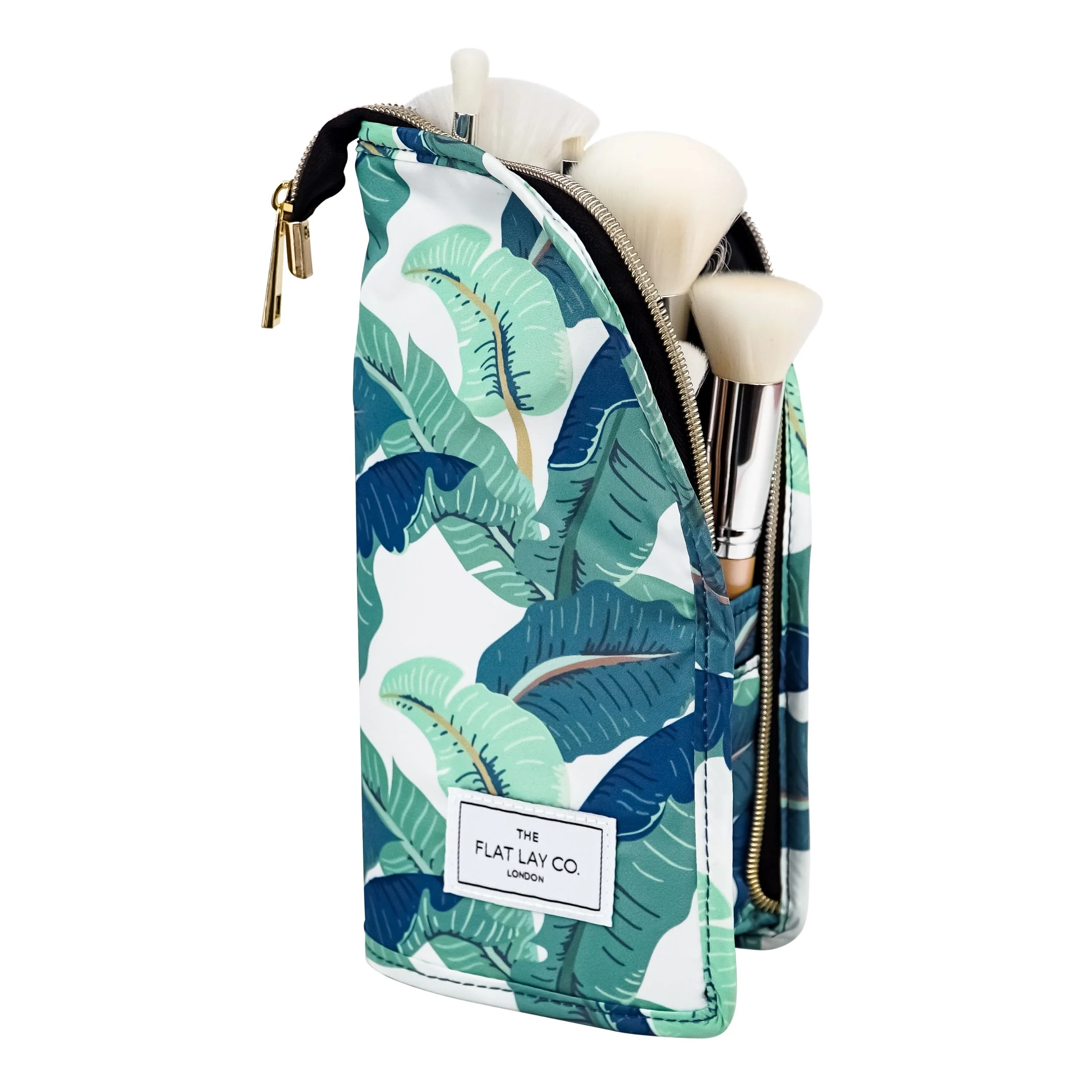 XXL Standing Makeup Brush Case - Tropical Leaves - Image 3