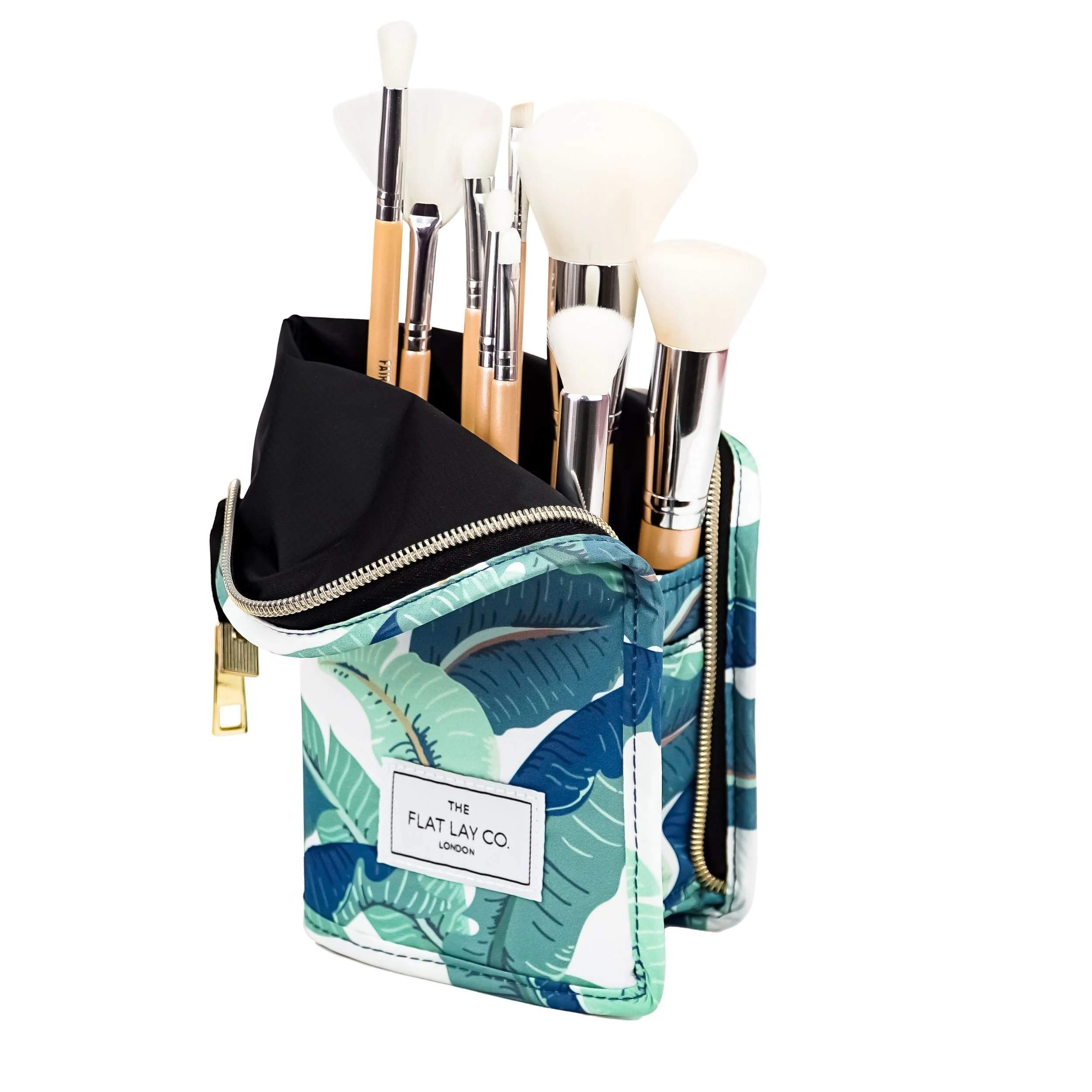 XXL Standing Makeup Brush Case - Tropical Leaves - Image 4